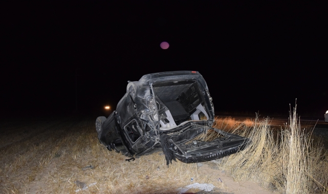 Konya’da devrilen hafif ticari aracın sürücüsü yaralandı
