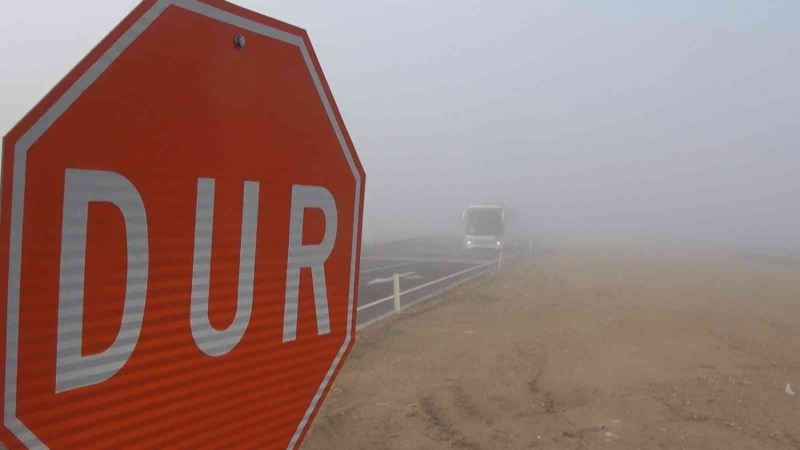Konya – Aksaray karayolunda sis etkili oldu