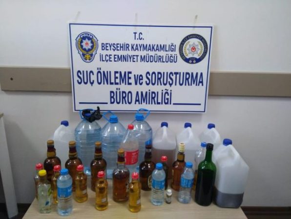 Konya’da sahte içki operasyonunda 3 şüpheli yakalandı