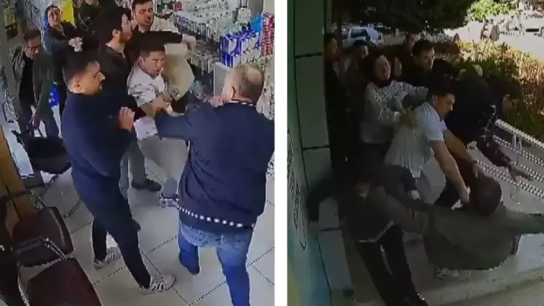 Eczaneyi boks ringine çeviren sıra kavgası