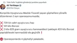 Konya’da Uyuşturucu Operasyonları: 739 Bin Hap Ele Geçirildi
