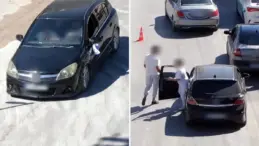 Ehliyetsiz sürücü eşiyle yer değiştirdi, drondan kaçamadı